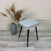 Табурет Хоби квадрат велюр (Кофе с молоком california 912/Черный конус)