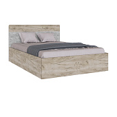 Кровать Вегас 1.4 с настилом ДСП 2С (Дуб крафт серый/Цемент)