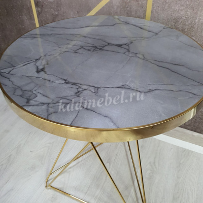 Стол СТ-111 (Серый мрамор/Ноги золотые)