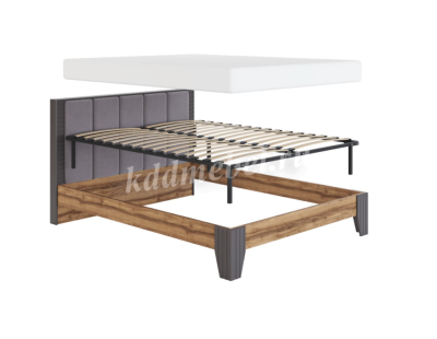 Кровать Моника 1.6 с ортопедическим основанием мод 2.2 (Авелано/Графит антистрейч)