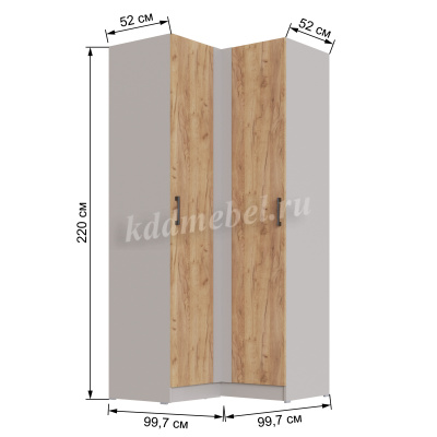Шкаф угловой Вегас (Кашемир/Дуб крафт золотой)