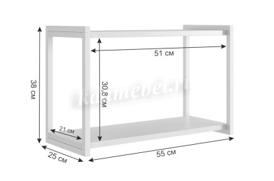 Полка Юниор (Белое дерево/Черный муар)