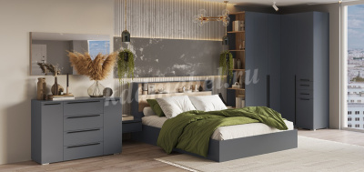 Шкаф угловой Люмьер трапеция (Графит)