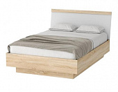 Кровать Соната КРС-1400 1.4 с подъемным механизмом (Дуб сонома/Белый глянец)