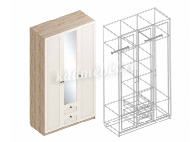 Спальня Филадельфия вариант №3 (Дуб баррик/Бежевый)