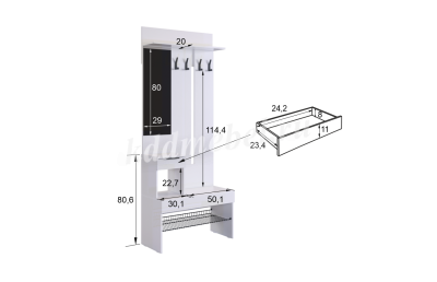 Прихожая К3 Баско (Графит/Дуб крафт золотой)