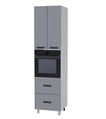 Пенал под духовой шкаф высокий В6ПД кухня Григгс (Белый/Камень светлый) 