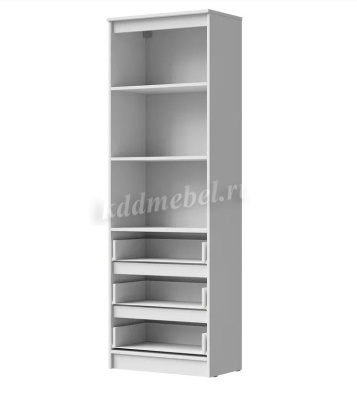 Стеллаж Лето-3 0.6 (Белый гладкий)
