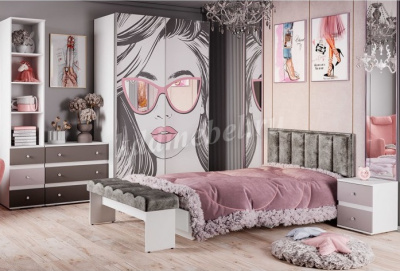 Кровать Мемори 1.2 (Белый/Серый)