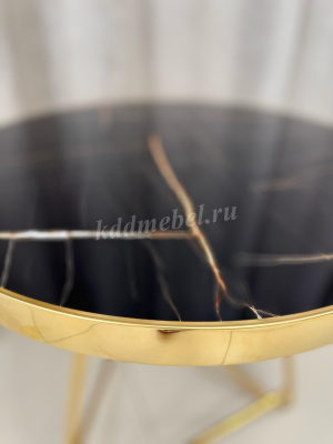 Стол СТ-110 (Черный мрамор/Ноги золотые)