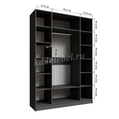 Шкаф Мадрид 1,6 с зеркалом (Графит)