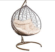 Кресло подвесное LESET БАЛИ (Коричневый каркас/Бежевая подушка)