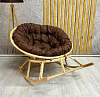 Кресло Papasan Rocking (Ротанг №4, ткань Matador 010)