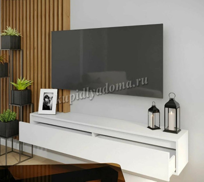 Тумба под ТВ Сити-7 1.5 подвесная (Белый)