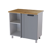 Шкаф нижний угловой евроугол УР2 кухня Кампео без столешницы (Белый/Пудра) 