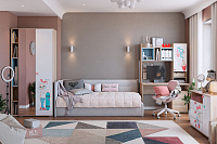 Стол письменный с надстройкой Алина (Дуб мария/Белый) 