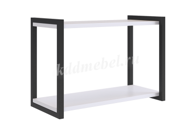 Полка Юниор (Белое дерево/Черный муар)