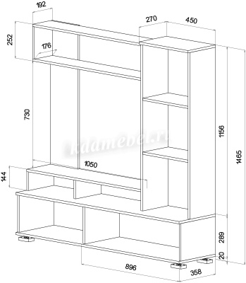 Гостиная Грейс (Белый/Цемент светлый)