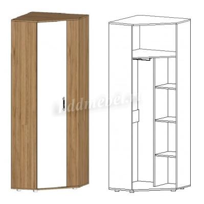 Шкаф угловой Инфинити (Дуб крафт/Белый)