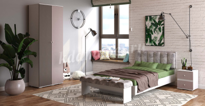 Кровать Мемори 1.2 (Белый/Серый)