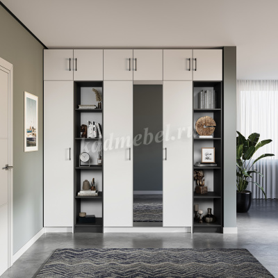 Шкаф 1д. Чикаго (Антрацит/Белый)