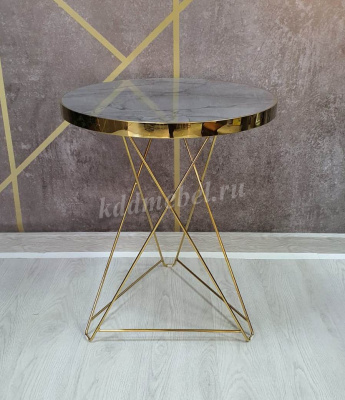Стол СТ-111 (Серый мрамор/Ноги золотые)