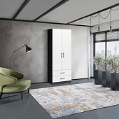 Шкаф 2д 2ящ.Чикаго (Антрацит/Белый)