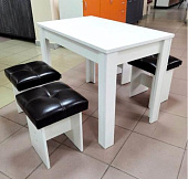 Обеденная группа Бон тип 5 (Белый/Шоколад к/з)