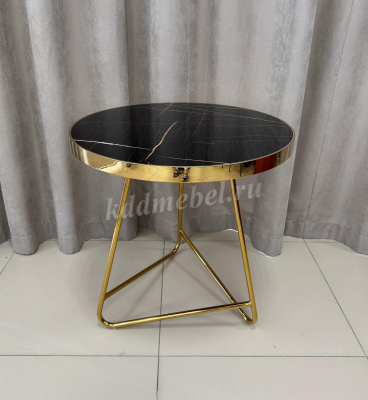 Стол СТ-110 (Черный мрамор/Ноги золотые)