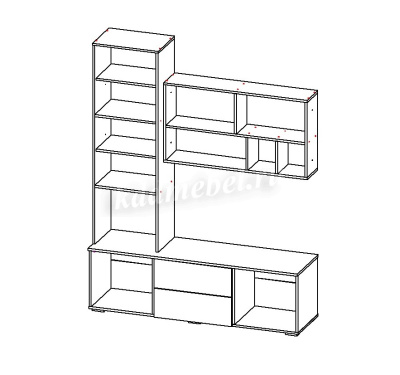 Секция ТВ Милан-1 (Делано светлый/Белый)