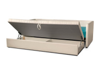 Кровать 800 Саманта 770 с основанием (1052 Белый Бирюза) отк