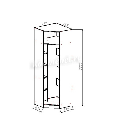 Шкаф угловой Геометрия-5 (Белый/Делано светлый)