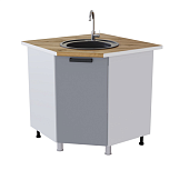 Шкаф нижний мойка УМ кухня Кампео без столешницы (Белый/Пудра) 