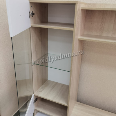 Гостиная Элиза модуль (Дуб сонома/Белый глянец)