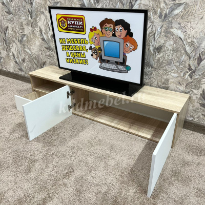 Тумба под ТВ Сити-10 подвесная 1.4 (Дуб сонома/Белый)