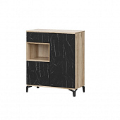 Комод Луксор-13 (Дуб делано светлый/камень Пьетра черный)