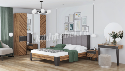 Кровать Моника 1.6 с ортопедическим основанием мод 2.2 (Авелано/Графит антистрейч)