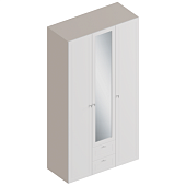 Шкаф 3ств. Лорэн с 2 ящиками (Тефия/Софт айс)