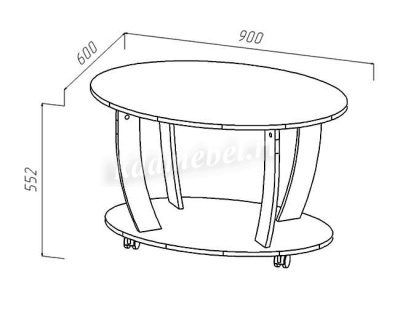 Стол журнальный Овальный (Ясень шимо темный)
