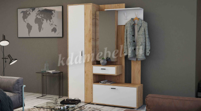 Шкаф угловой Инфинити (Дуб крафт/Белый)