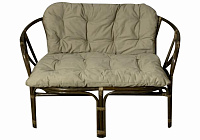 Диван двухместный RJG-Bolima (Ротанг №6, ткань JPN DRILL 102)