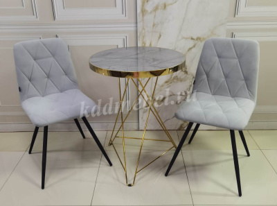 Стол СТ-111 (Серый мрамор/Ноги золотые)