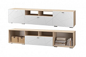 Тумба ТВ Скай Лайн с 1 ящиком и 2 дверками (Дуб сонома/Белый)